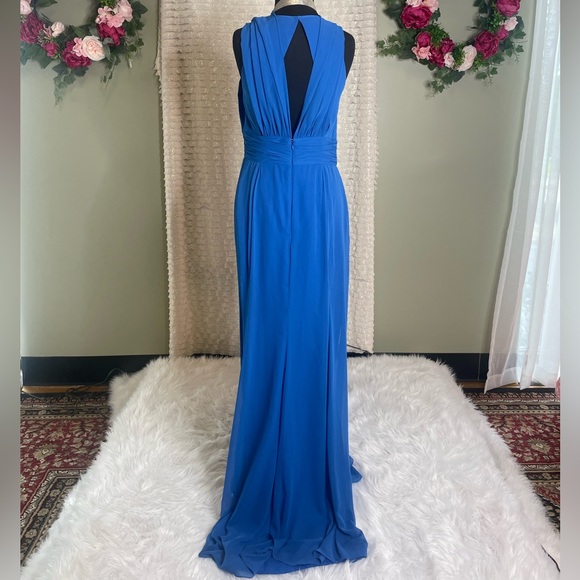 Dessy Collection Long Blue Formal Dress - Picture 5 of 5